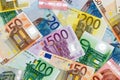 Different Euro banknotes