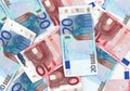 Different Euro banknotes