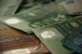 Different european cash paper money