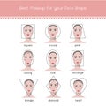 Different face shapes and makeup - vector