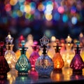 different fancy glass perfume bottles, Generative AI