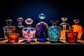 different fancy glass perfume bottles, Generative AI