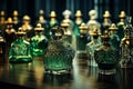 different fancy glass perfume bottles, Generative AI