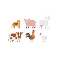 Different farm animals icons set Royalty Free Stock Photo