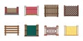 Different fence icons in set collection for design