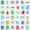 Different file icons set, cartoon style Royalty Free Stock Photo
