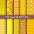 10 different flower vector patterns.