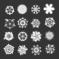 Different flowers icons set grey vector Royalty Free Stock Photo