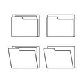 Different folder icon set, opened and closed folders collection. Computer folder