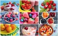 Different food summer collage Royalty Free Stock Photo