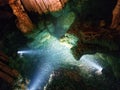 Different formations in Luray Caverns.Wish well Royalty Free Stock Photo