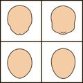 Different forms of face, vector icoka. chiseled outline