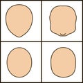 Different forms of face, vector icoka. chiseled outline