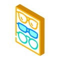 different frames of glasses set isometric icon vector illustration