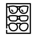 different frames of glasses set line icon vector illustration