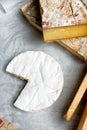 Different french cheeses Normandy and Savoie Royalty Free Stock Photo