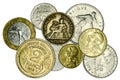 Different French coins Royalty Free Stock Photo