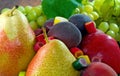 different fruits and sweets in the garden close up Royalty Free Stock Photo