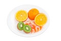 Different fruits on a white dish Royalty Free Stock Photo