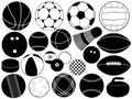 Different Game Balls Royalty Free Stock Photo