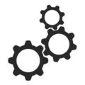 3 different gears cogs flat style icon