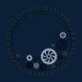 Different gears on a jeans texture background Royalty Free Stock Photo