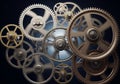 Different gears work together to transfer motion and force effective Royalty Free Stock Photo