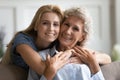 Different generation family relatives beautiful women close up portrait Royalty Free Stock Photo