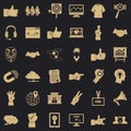 Different gesture icons set, simple style Royalty Free Stock Photo