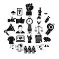 Different gestures icons set, simple style Royalty Free Stock Photo