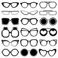 Different glasses in a flat style for web sites