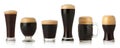 Different glasses of stout beer Royalty Free Stock Photo