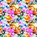 Different glossy marble balls with glares, bright seamless pattern Royalty Free Stock Photo