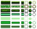 Different green colors of buttons and Icons for webdesign