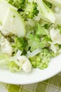 Different green and white, fresh, raw vegetables in the white bowl Royalty Free Stock Photo