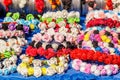 Different hair hoops with artificial flowers Royalty Free Stock Photo