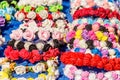 Different hair hoops with artificial flowers Royalty Free Stock Photo