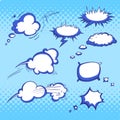 Different hand drawn bubbles for comics vector illustration in b Royalty Free Stock Photo