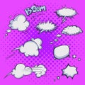 Different hand drawn bubbles for comics vector illustration grey