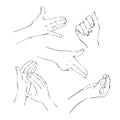 Drawing by line, hands