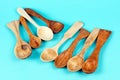 Different handmade wooden spoons Royalty Free Stock Photo