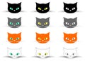 Different cat heads - cdr format Royalty Free Stock Photo