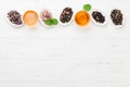 Different herbal and fruit teas Royalty Free Stock Photo