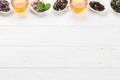 Different herbal and fruit teas Royalty Free Stock Photo