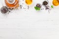 Different herbal and fruit teas Royalty Free Stock Photo