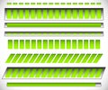 8 different horizontal, level / progress indicators, meters