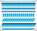 8 different horizontal, level / progress indicators, meters