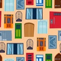 Different house doors vector elements