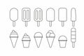 Different ice cream line icon