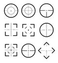 Different icon set of targets and destination. Target and aim, targeting and aiming. Different icon set of targets and Royalty Free Stock Photo